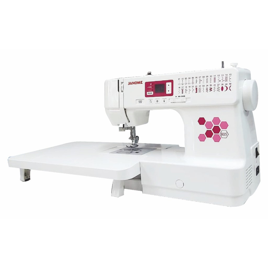 mesin jahit janome 805 paket meja extension quilting ori + gunting kain 9 butterfly&quot;