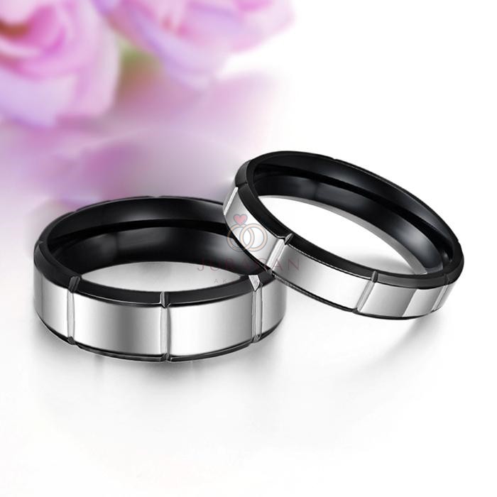[HIGH QUALITY] Cincin Couple BUCIN R61 Titanium Ukir Nama + Box Cincin Beludru + BONUS Gelang Couple