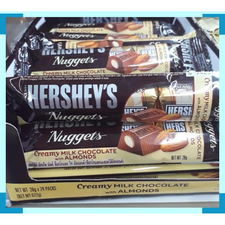 

Hershey's nugget creamy milk chocolate with almonds 28 gram