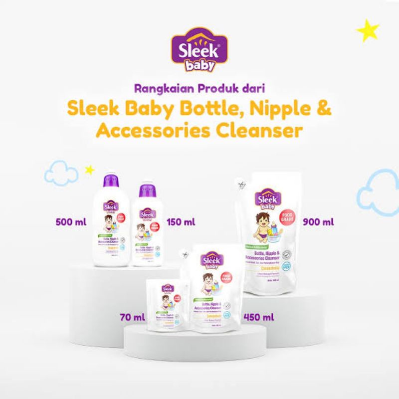 SLEEK BABY BOTTLE NIPPLE ACCESSORIES CLEANSER POUCH BOTOL 70ML 150ML  / SABUN CUCI BOTOL BAYI  / SABUN CUCI ALAT MPASI ANAK