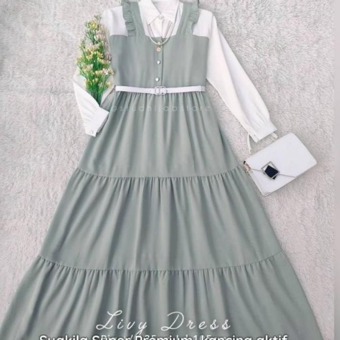 TRG.566748 ‣ Gamis2021 / LIVY DRESS / Gamis remaja dewasa kekinian korean style
