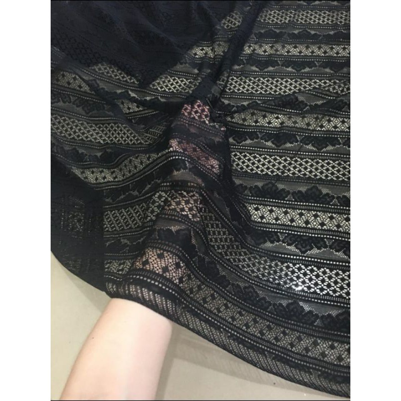 Kain Brukat Halus Lace Crown Warna Hitam