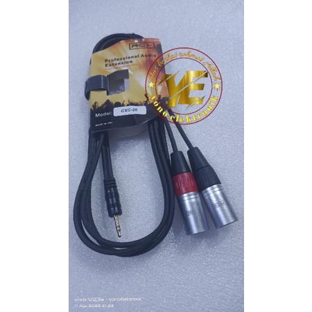 kabel Jack 3.5mm to XLR Panjang 2.5 meter siap pakai-Jack HP ke Mixser high Quality