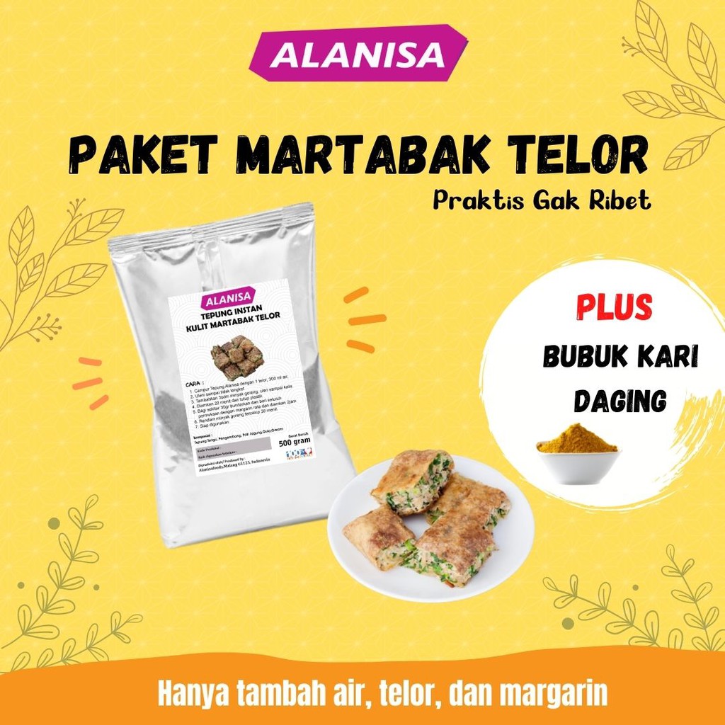 

TERMURAH BISA COD!! PAKET MARTABAK TELOR, TEPUNG + BUBUK KARI DAGING