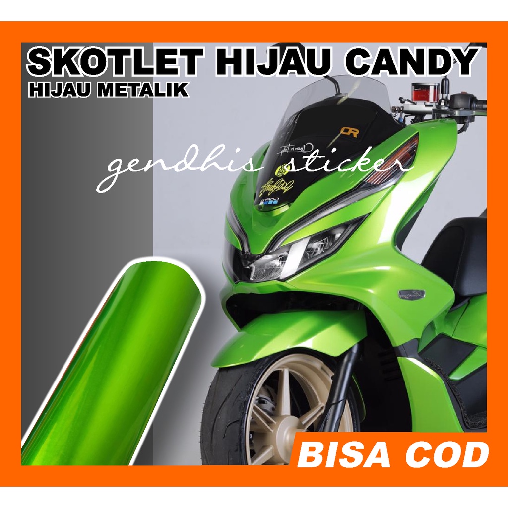 Skotlet Stiker Hijau Candy / Skotlet Hijau Metalik Candy