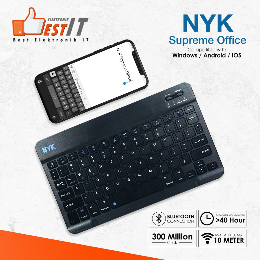 Mini Wireless Bluetooth Keyboard Slim NYK BT-90 Keyboard Bluetooth