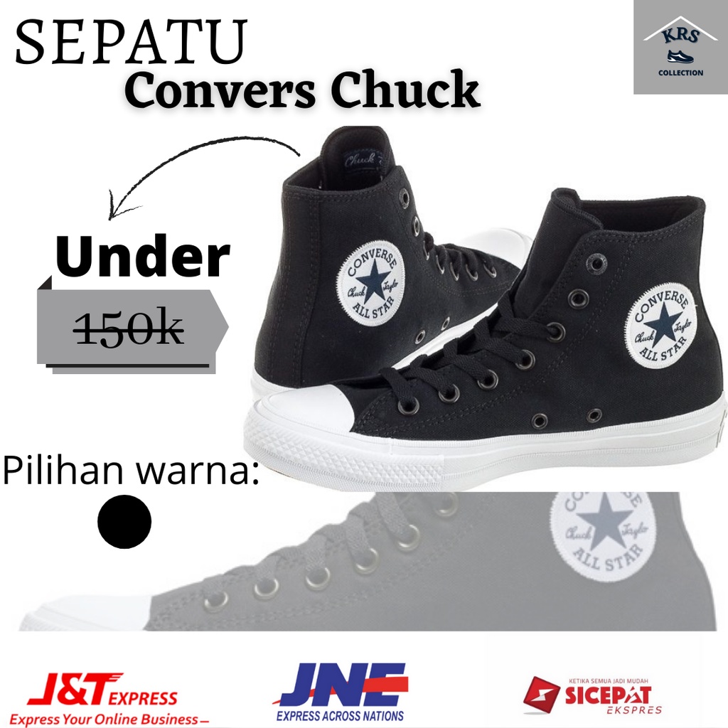 SEPATU CONVERSE BOOT HITAM PUTIH ORIGINAL  pria/wanita