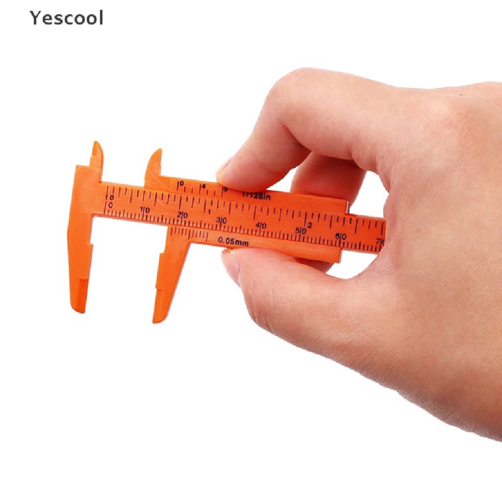 Yescool 1pc Jangka Sorong Mini Portable Skala Ganda 0-80MM Bahan Plastik Untuk Ukur Alis