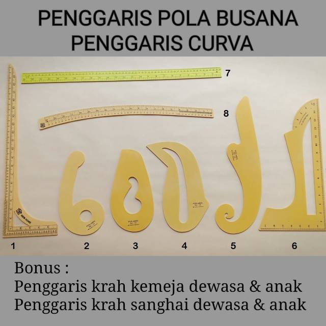 

PENGGARIS CURVA ISI 8 BONUS MAL.KRAH