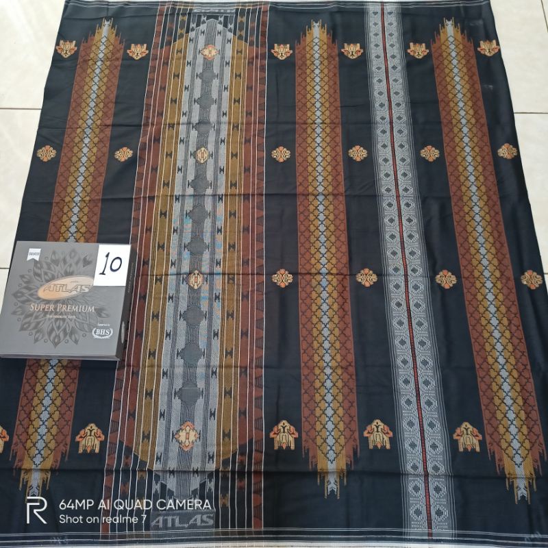 SARUNG ATLAS Super Premium hitam Motif BHS