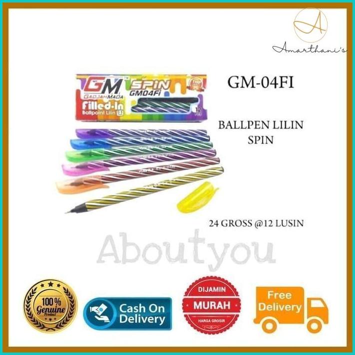

Ac - Pen Bolpen Murah Spin Gm04F1 Pena Pulpen Ballpoint Model Lilin Unik Lu