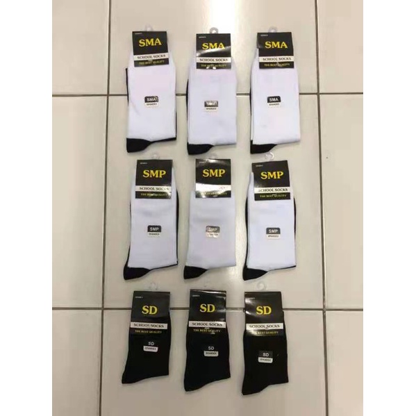 Kaos Kaki Sekolah hitam putih /black white school socks SD SMP SMA