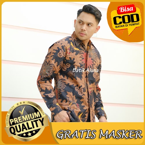 Baju Batik Pria Lengan Panjang Premium Modern Full Furing Original Kemeja Batik Solo PCW 063