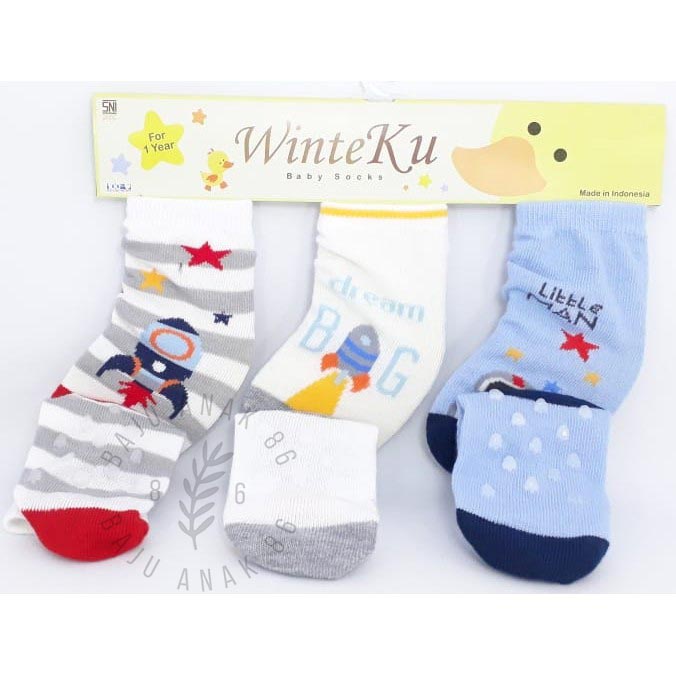 Kaos Kaki Bayi Anti-Slip 3in1 Winteku 1 - 3 Tahun 022.4207