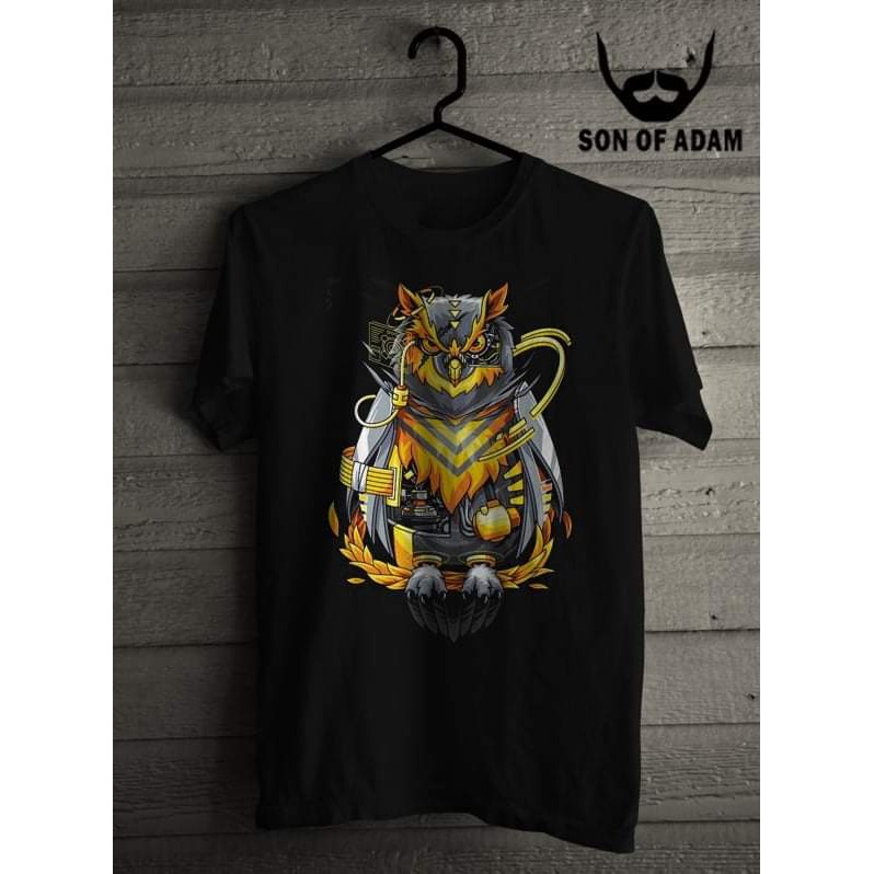 KAOS PRIA / KAOS PREMIUM DISTRO SABLON DTF DTG DESAIN BURUNG HANTU OWL