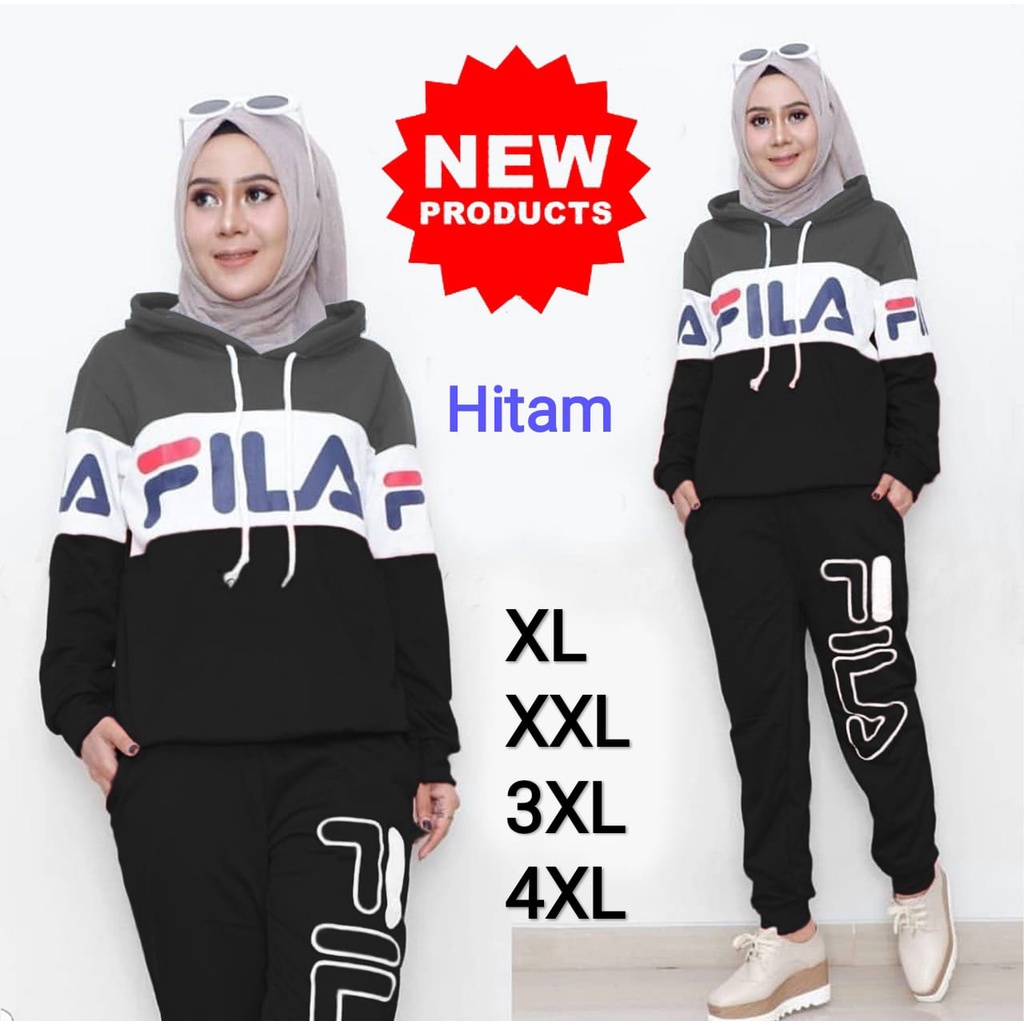 PIK - Setelan Training Bella Hoodie Jumbo XL, XXL, 3XL, 4XL/ Baju Olahraga Wanita Jumbo/ Training Wanita