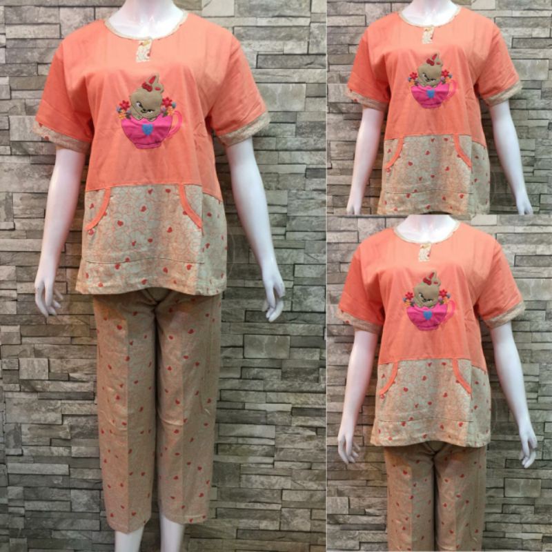 CP SIELIE WARNA | BAJU TIDUR DEWASA| PIYAMA | COD-6030 Orange