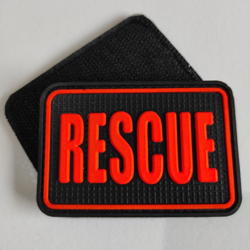 PATCH RUBBER TULISAN RESCUE BPBD/BNPB/TIMSAR/TEMPELAN EMBLEM LOGO KARET VELCRO