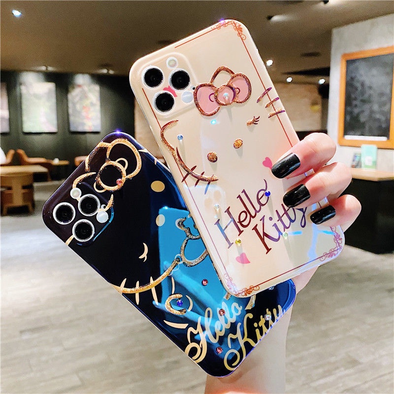 Cat Casing Iphone 12 13 7 8plus 11 Pro Max Se X Xs Xr Xsmax Hiasan Berlian Imitasi