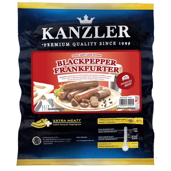 

Kanzler Sosis Blackpaper Frankfurter 300gr *