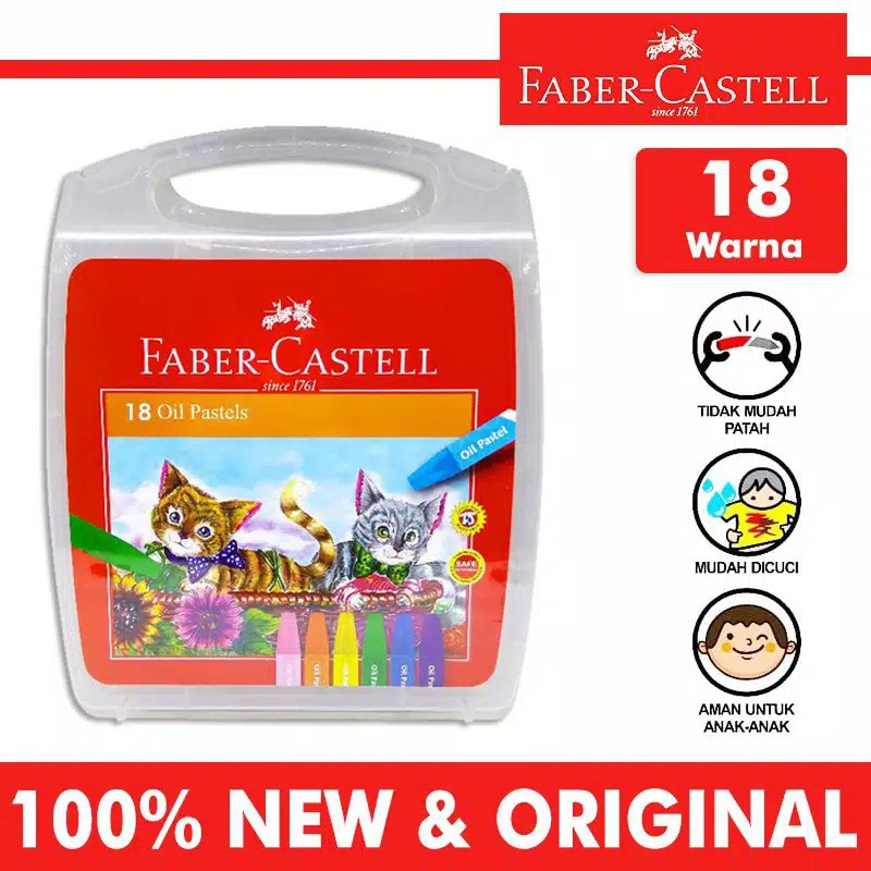 

Crayon Faber Castell 18 Warna / Hexagonal oil pastell 18 Faber Castell JunDW