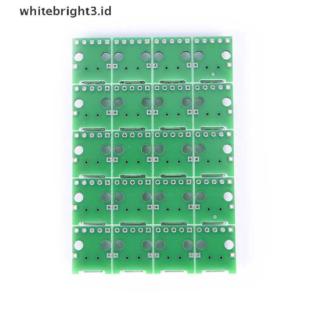 (whitebright3.id) 20pcs Papan Modul adapter Konektor micro usb Ke DIP 2.54mm female 5-pin