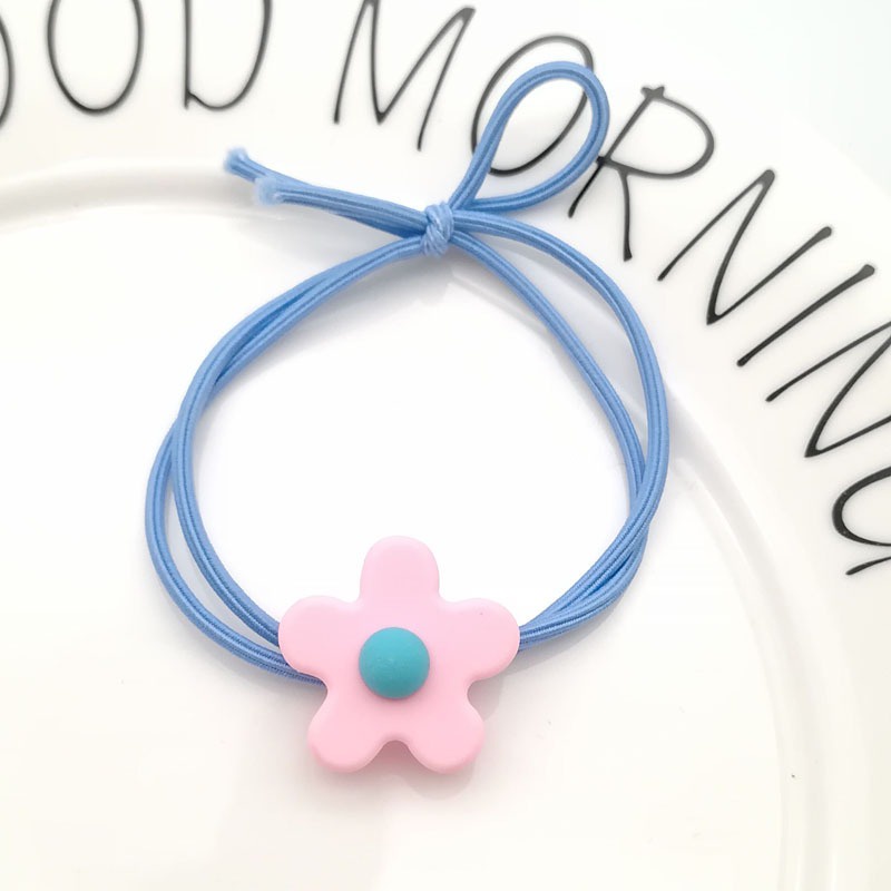 MURMURE.ID | IKAT RAMBUT IMPORT ALA KOREA MOTIF BUNGA DAISY AKSESORIS KARET RAMBUT WANITA  HA054-BULAT - BIRU