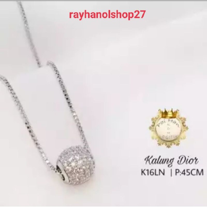 KALUNG LIONTIN BOLA CANTIK FULL PERMATA GOLD DAN SILVER