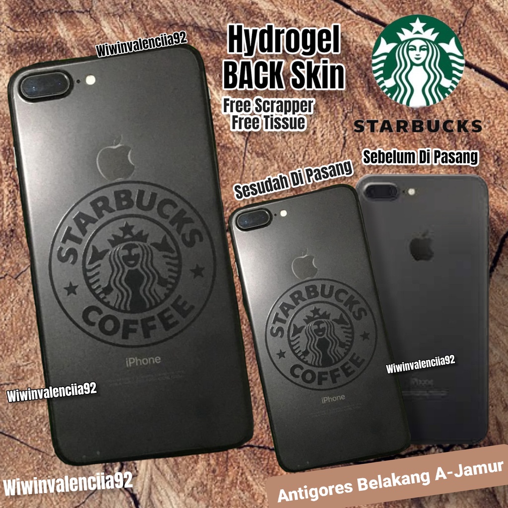 Hydro Back Coffee STARBUCKS iPhone 14 14+ 14Pro 14Promax 8+ 7+ 6/6S+ 7G 8G 6 6G 6S 5 5G SE3 2022/SE 2020/SE 2016 Skin/Garskin Belakang Anti Jamur/Gores 5 3 Dimensi 3D 5D/Antigores Hydrogel Hidrogel/Motif Gambar Caracter SE Plus Promax Pro Max 2 Star Bucks