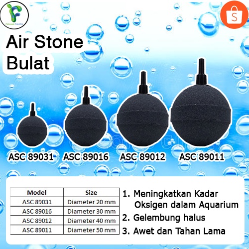 Batu Aerator Airstone Batu Aerasi Airstone Gelembung Bulat 2/3/4/5 Cm