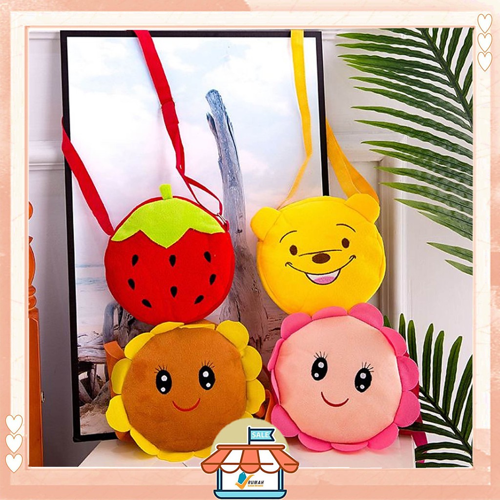 RSB Tas  Anak  Selempang Mini Karakter  Bahan Plush Motif 