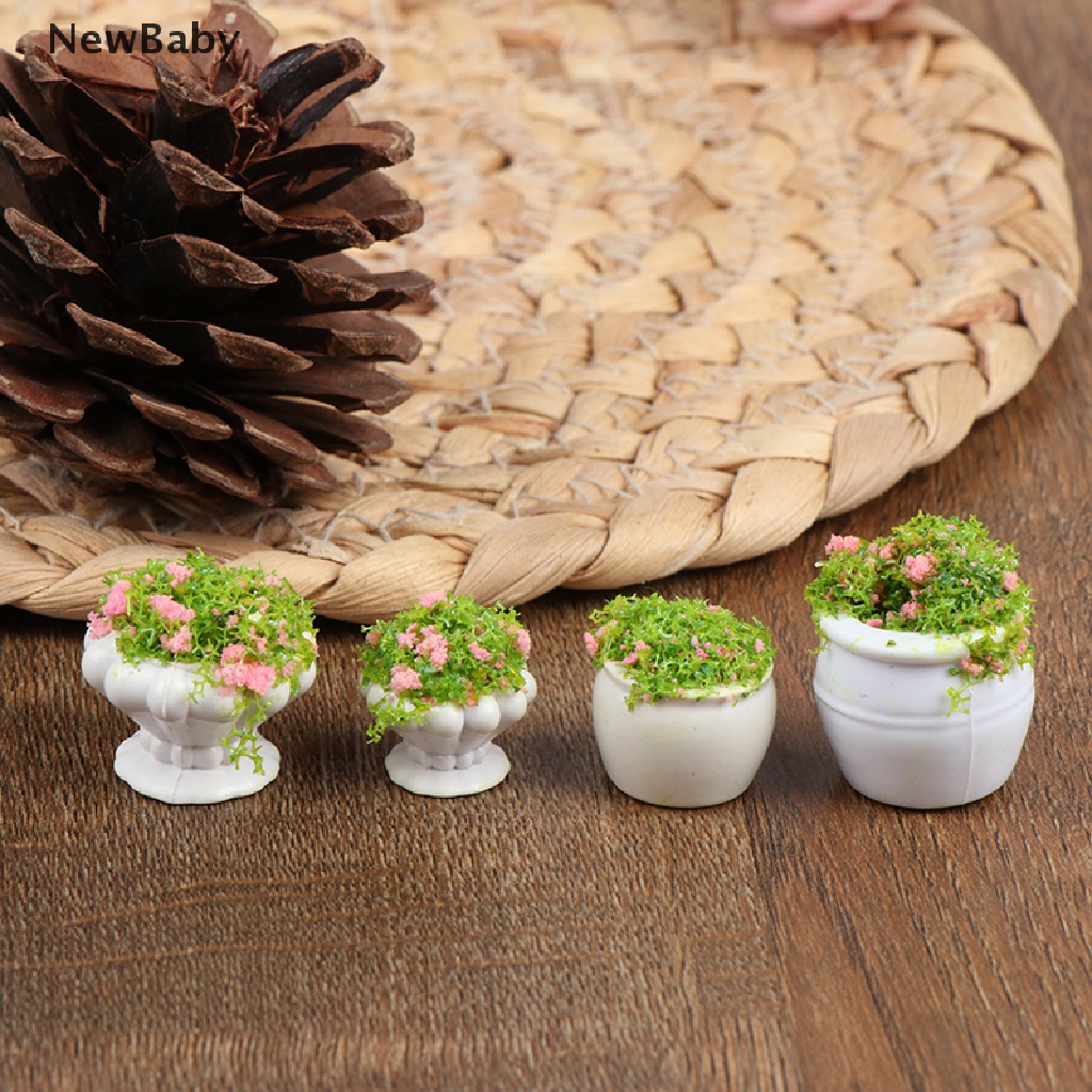 Newbaby Miniatur Pot Bunga / Tanaman Bonsai Skala 1: 12 Untuk Aksesoris Rumah Boneka