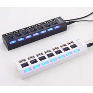 USB HUB 2.0 7 PORT SAKLAR ON OFF SWITCH LED HIGH SPEED SUPPORT 500GB