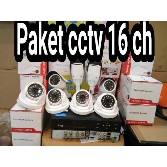 PAKET CCTV 16 CHANEL TURBO HD 1.3MEGAPIXEL /720P MURAH DAN LENGKAP TINGGAL PASANG GAN