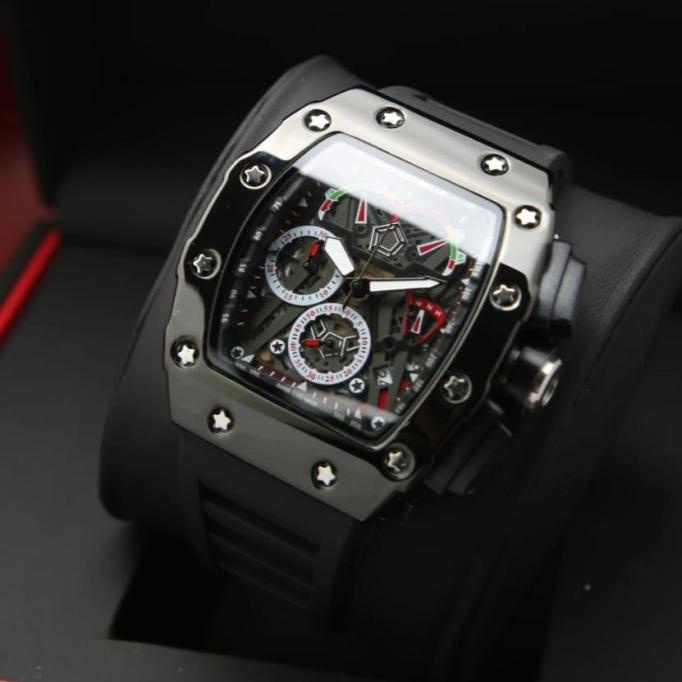 Jam Tangan Pria /Jam Tangan Fashion Rm Analog Tali Rubber Chrono Aktif Dhakiydano