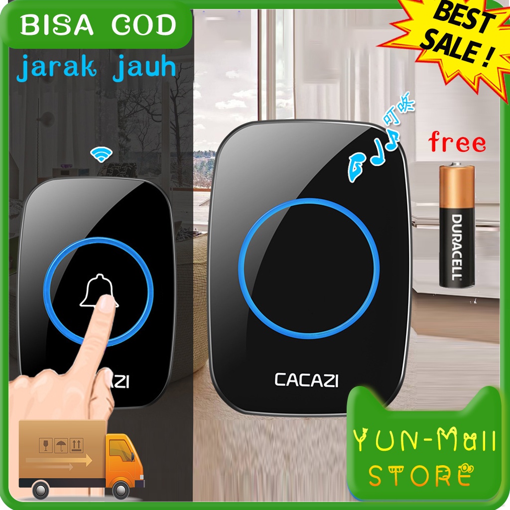 [Promo Free Baterai]Bel Rumah / Bel Pintu Rumah / Bell Rumah / Bell Pintu Rumah - A10 Wireless Remote Door Bell 38Tune - 1PCS Receiver Bel Bintu Nirkabel Jarak Jauh Bel Pintu Rumah Vila Nirkabel Bel Panggilan Masuk Pengingat Panggilan Lansia Waterproof De