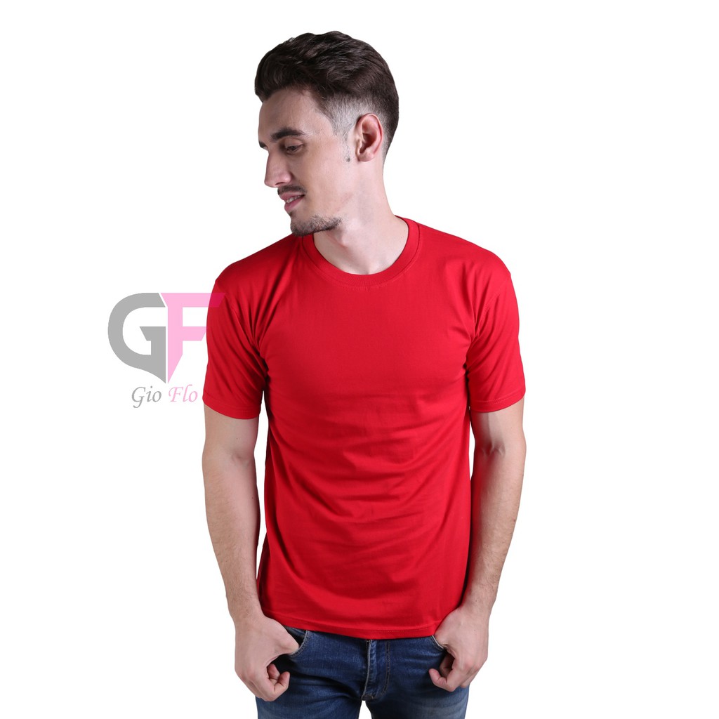 GIOFLO Kaos Cowok T Shirt Pria Kasual Dan Smart Lengan Pendek Merah / PLS 35