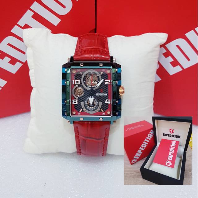 EXPEDITION E 6757 BLUE TALI MERAH JAM TANGAN WANITA ORIGINAL