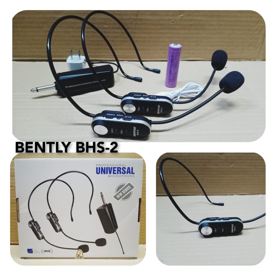 MIC WIRELESS BENTLY BHS-2 HEADSET BANDO PORTABLE MIC BENTLY BHS 2