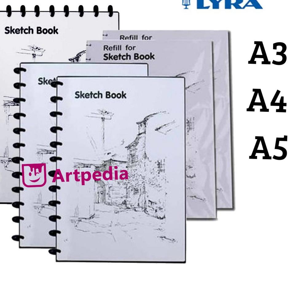 

★Xqew★ DISKON MURAH !! Lyra Sketch Book A5, A4, A3 (isi 30) Sketchbook Lyra / Lyra Sketchbook isi 30