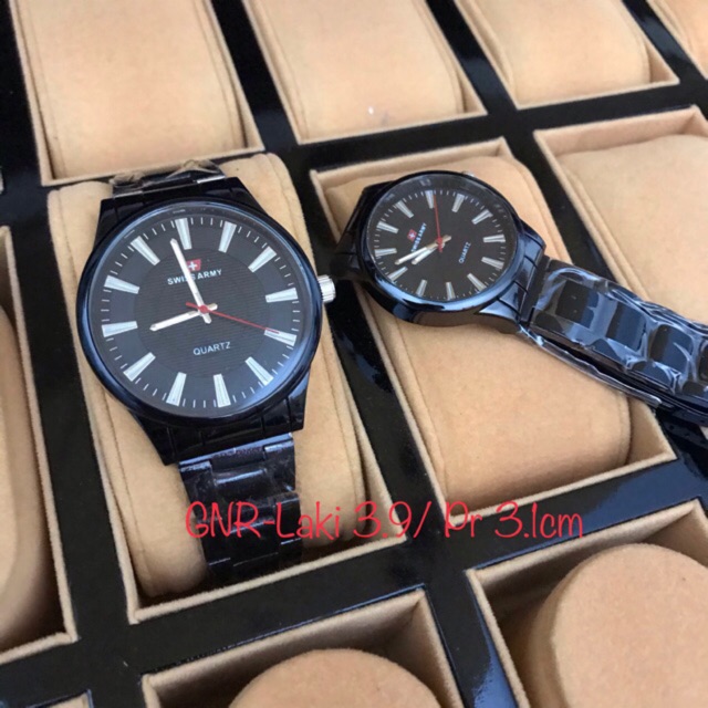 TERLARIS,,,JAM TANGAN COUPLE KEREN CASE BLACK