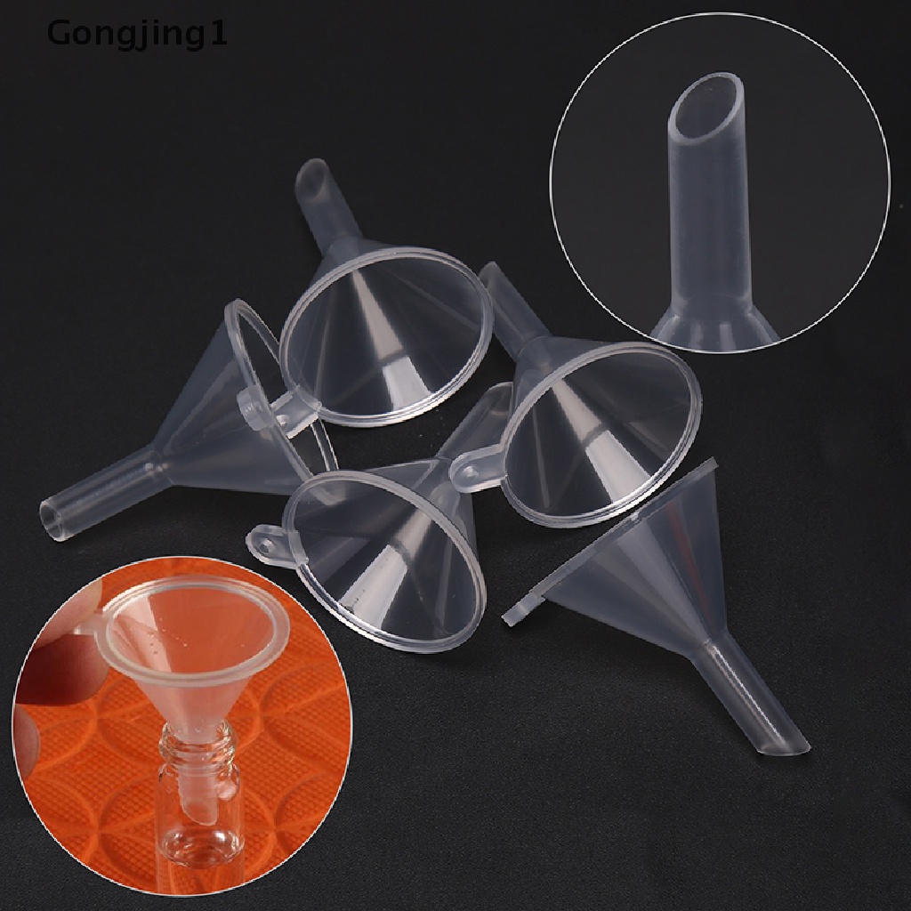 Gongjing1 5pcs Corong Mini Bahan Plastik Untuk Botol Parfum / Minyak / Cairan