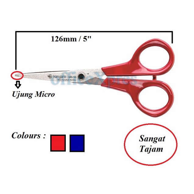 

Gunting Kertas / Gunting Kain 5" 13cm / Scissors MG50 Kangaro