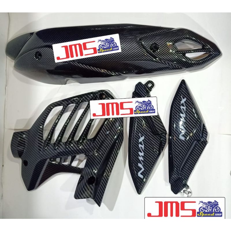 cover tutup carbon radiator dan cover knalpot Lis bodi pijakan Yamaha nmax new 2020 zoro