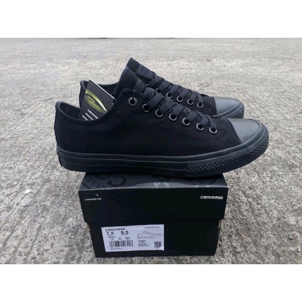 TERMURAH SEPATU CNVRS All Star Low Full Black / Hitam Grade Original BNIB SEPATU SEKOLAH PRIA WANITA