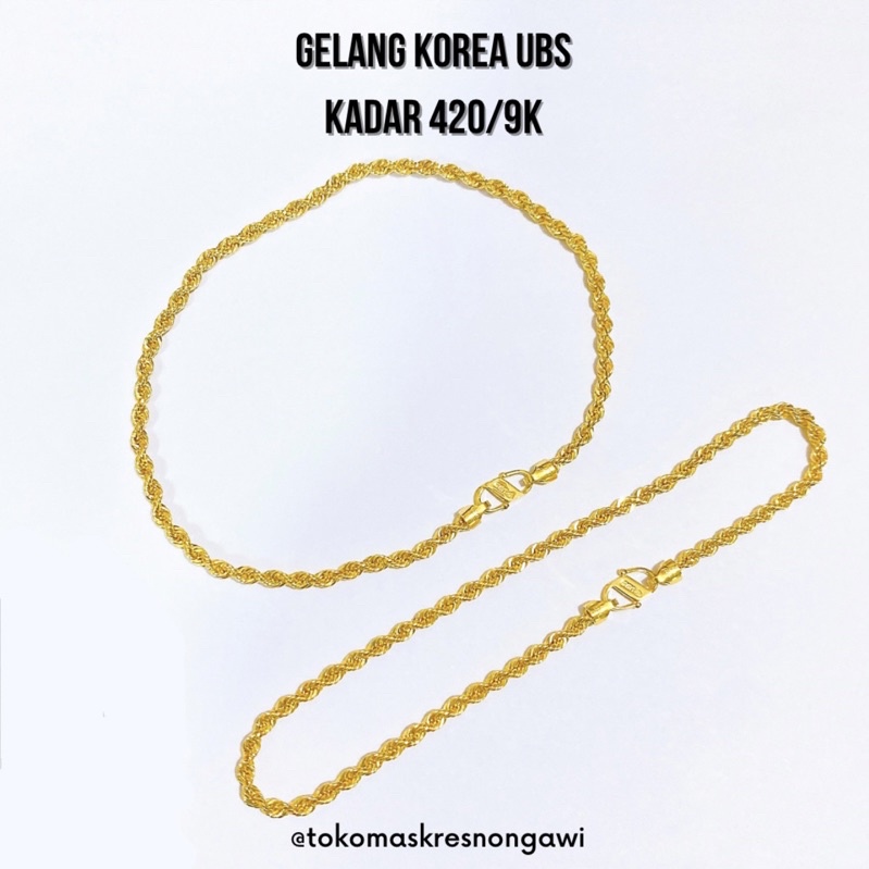 gelang emas korea kadar 420/9k emas asli