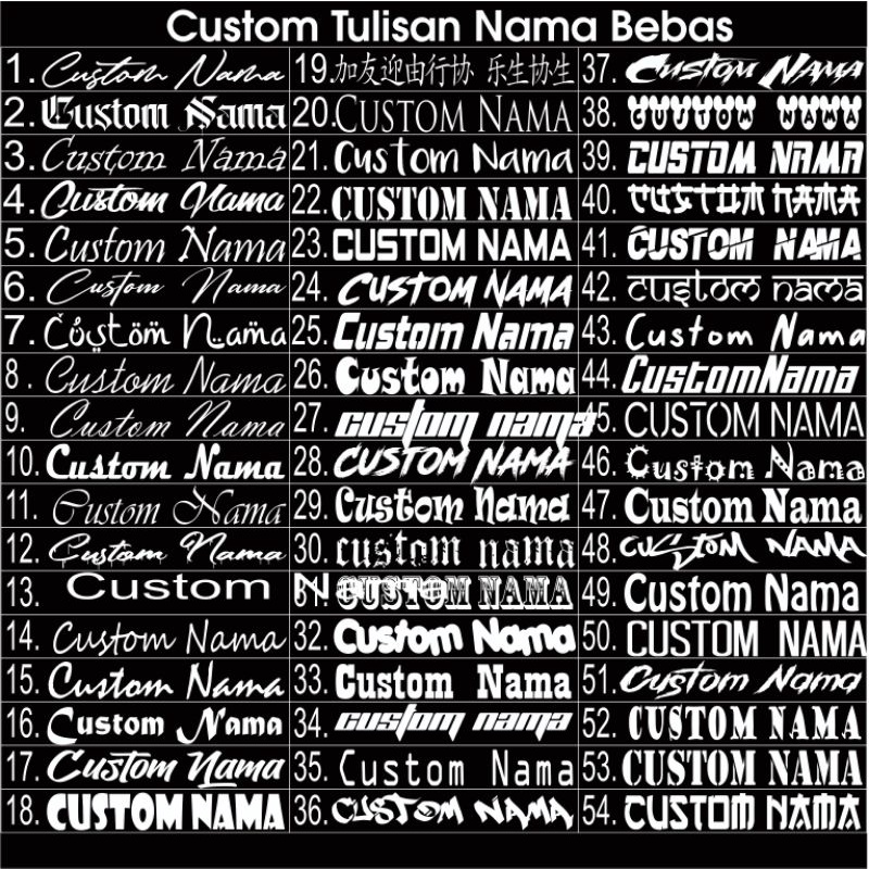 (TANPA MINIMAL ORDER ) STIKER CUTTING NAMA CUSTOM/STIKER NAMA VIRAL/STIKER TIMBUL ANTI AIR | Sticker Cutting Nama Tulisan Bebas Custom Desain Logo Mobil Motor Sepeda Cuting Stiker Ukuran XS S M