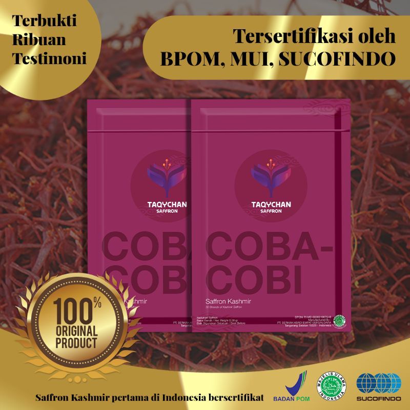 

[MURMER] TAQYCHAN SAFFRON KASHMIR (COBA COBI 30 Helai ) / Taqychan saffron/ saffron Khasmir/ Best Seller/COD/Bersertifikat Resmi BPOM & Halal MUI