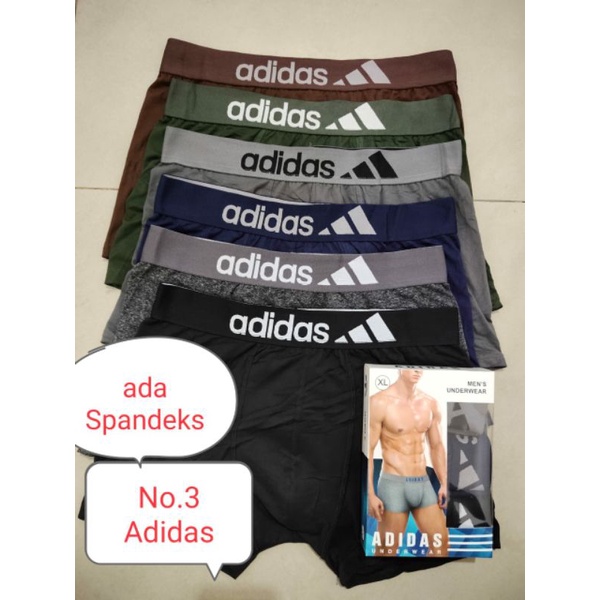 Emago - Boxer Pria 1 Box Isi 3 Pcs / Celana Dalam Pria Dewasa / Underwear Pria / Pakaian Dalam  Pria / Celana Boxer Pria / Sempak Pria / Celana Dalam Murah / Boxer Warna / Celana Dalam Pria ADiDASa