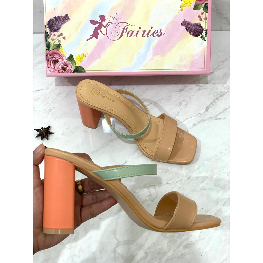 [7.7 Boombastis Sale⚡] - SANDAL WANITA MYCENA FS02 BLOCK HEEL SANDALS